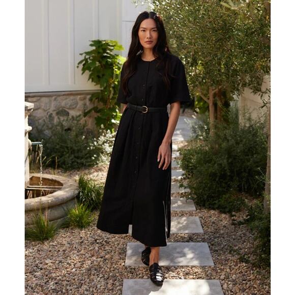 Jenni Kayne Black Linen Day Maxi Dress Size Small - Picture 2 of 6